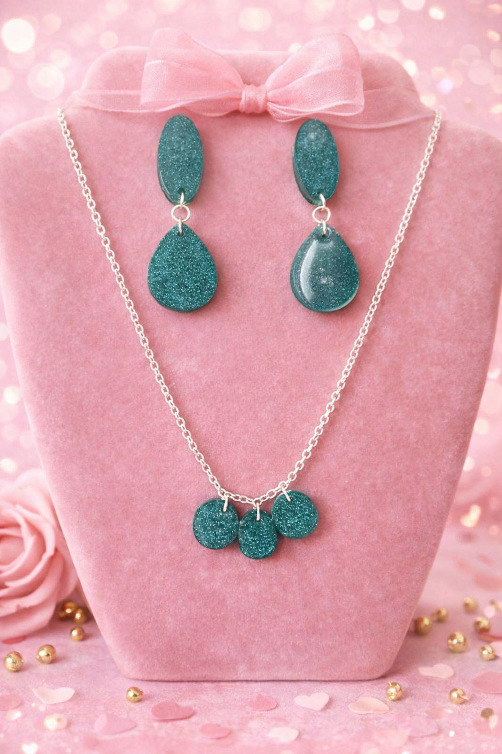 Elegant Teal Glam Set