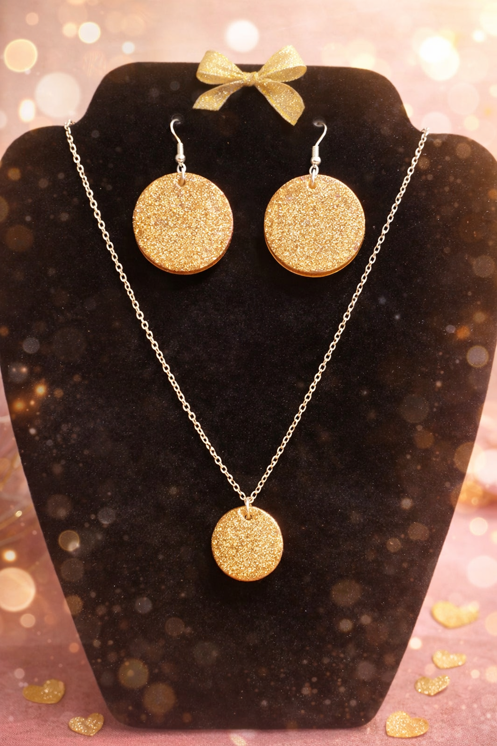 Golden Glitter Jewelry Set