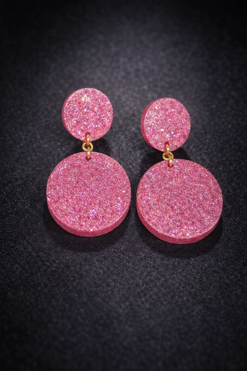 Glitter Disc Earrings
