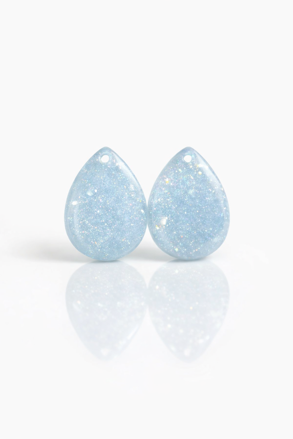Aqua Sparkle Teardrop Charms
