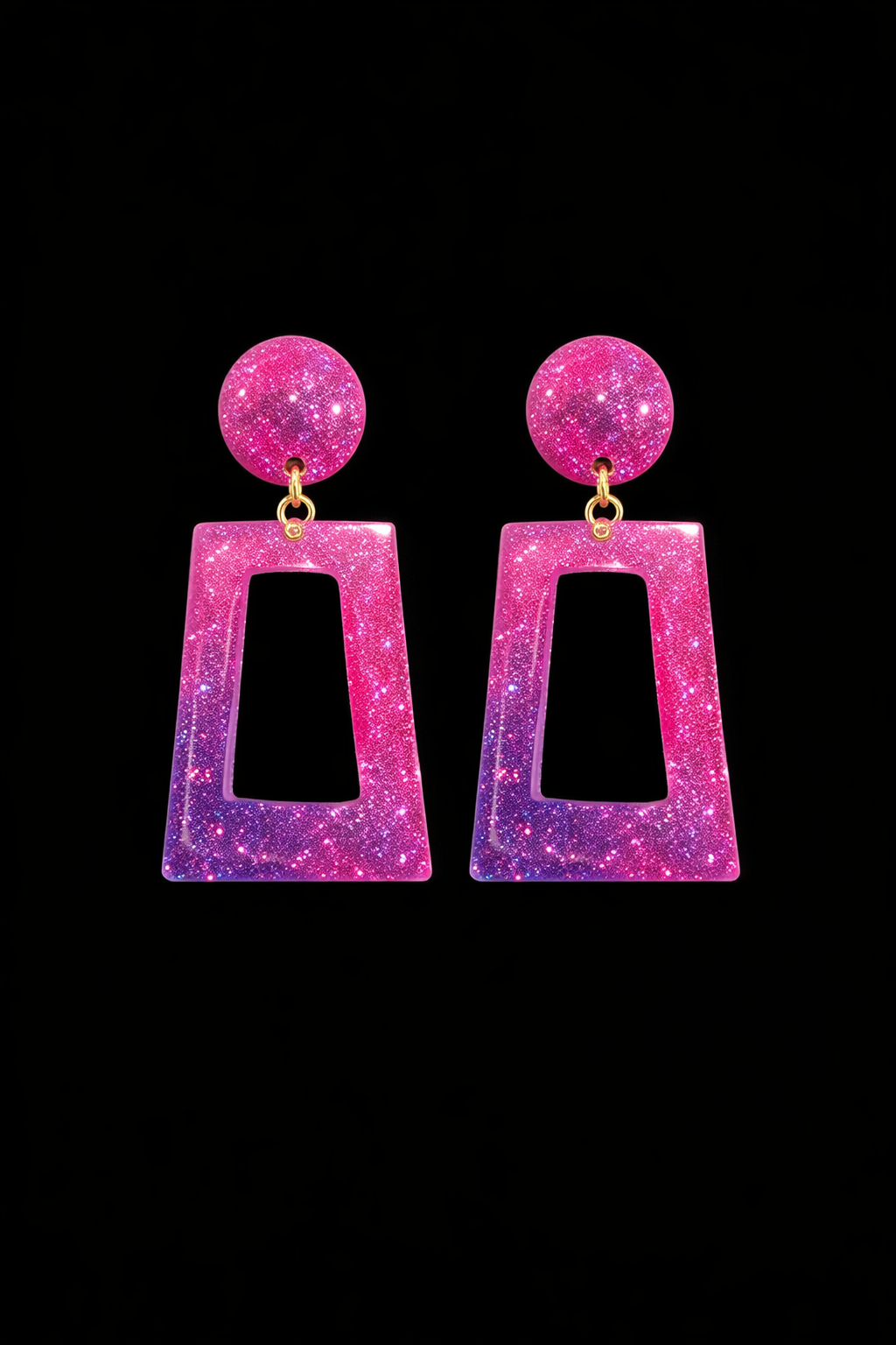 Shimmer Gradient Geometric Earrings